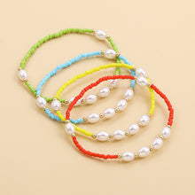 Load image into Gallery viewer, Simple Imitation Pearl Rice Bead Bracelet Summer Women Female Braided Bracelet Set Wristband Jewelry Accessories
