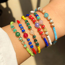 Load image into Gallery viewer, Fashion Boho Bead Bracelet Women's Ethnic Color Stacked Glass Bead Stretch Bracelet Female Beaded Wristband Jewelry

