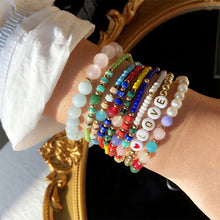 Load image into Gallery viewer, Fashion Boho Bead Bracelet Women's Ethnic Color Stacked Glass Bead Stretch Bracelet Female Beaded Wristband Jewelry
