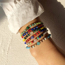 Load image into Gallery viewer, Fashion Boho Bead Bracelet Women's Ethnic Color Stacked Glass Bead Stretch Bracelet Female Beaded Wristband Jewelry

