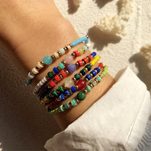 Load image into Gallery viewer, Fashion Boho Bead Bracelet Women's Ethnic Color Stacked Glass Bead Stretch Bracelet Female Beaded Wristband Jewelry
