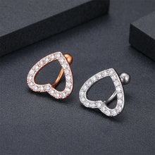 Load image into Gallery viewer, Fashion Belly Button Ring Creative Heart Shape Belly Button Nail Full Inlaid Stone Jewelry Rhinestones Women Sexy Body Nails
