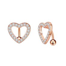 Load image into Gallery viewer, Fashion Belly Button Ring Creative Heart Shape Belly Button Nail Full Inlaid Stone Jewelry Rhinestones Women Sexy Body Nails
