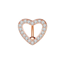 Load image into Gallery viewer, Fashion Belly Button Ring Creative Heart Shape Belly Button Nail Full Inlaid Stone Jewelry Rhinestones Women Sexy Body Nails
