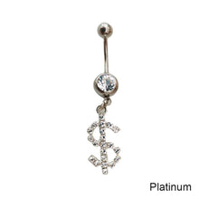 Load image into Gallery viewer, Creative Dollar Letter Belly Button Ring Non-porous Body Piercing Jewelry Zircon Fashion Women Body Sexy Accessories
