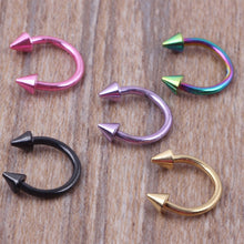 Load image into Gallery viewer, Cone C-shaped Circular Septum Nose Ring Surgical Steel Nipple Hoops Nose Septum Ear Bone Nose Nail Piercing Body Jewelry
