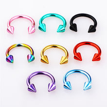 Load image into Gallery viewer, Cone C-shaped Circular Septum Nose Ring Surgical Steel Nipple Hoops Nose Septum Ear Bone Nose Nail Piercing Body Jewelry
