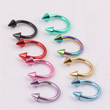 Load image into Gallery viewer, Cone C-shaped Circular Septum Nose Ring Surgical Steel Nipple Hoops Nose Septum Ear Bone Nose Nail Piercing Body Jewelry

