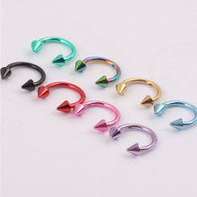 Load image into Gallery viewer, Cone C-shaped Circular Septum Nose Ring Surgical Steel Nipple Hoops Nose Septum Ear Bone Nose Nail Piercing Body Jewelry
