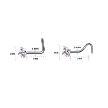 Load image into Gallery viewer, 3pcs/set Stainless Steel Zircon Nose Stud Star Right Angle Titanium Steel Nose Set Piercing Jewelry Women Men Body Accessories
