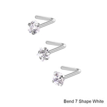 Load image into Gallery viewer, 3pcs/set Stainless Steel Zircon Nose Stud Star Right Angle Titanium Steel Nose Set Piercing Jewelry Women Men Body Accessories
