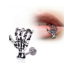 Load image into Gallery viewer, Fashion Skull Hand Bone Stud Earrings Stainless Steel Creative Punk Piercing Jewelry Women Men Cool Body Accessories

