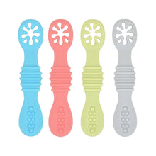 Load image into Gallery viewer, 2pcs/Set Baby Feeding Training Spoons Utensils Set Toddler Leaning Eating Tableware Baby Silicone Teether Toys Feeding Scoop Training
