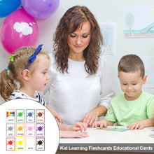 Load image into Gallery viewer, 12pcs Kids English Learning Words Flashcards Educational Cards Color Animal Cognition Picture Memorise Cards
