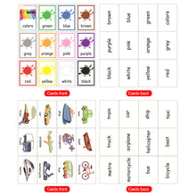 Load image into Gallery viewer, 12pcs Kids English Learning Words Flashcards Educational Cards Color Animal Cognition Picture Memorise Cards
