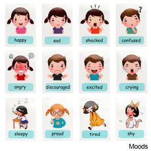 Load image into Gallery viewer, 12pcs Kids English Learning Words Flashcards Educational Cards Color Animal Cognition Picture Memorise Cards
