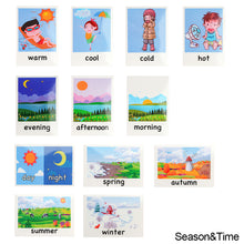 Load image into Gallery viewer, 12pcs Kids English Learning Words Flashcards Educational Cards Color Animal Cognition Picture Memorise Cards
