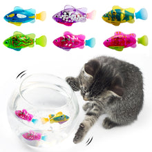 Load image into Gallery viewer, Electric Fish Cat Interactive Toy with Light Water Swimming Robot Fish Toy Pet Playing Toys
