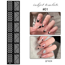 Load image into Gallery viewer, Nail Art Strip Hollow Nail Art Spray Template DIY Hand-painted Nail Art Sticker Hollow Nail Sticker Nail Art Decoration
