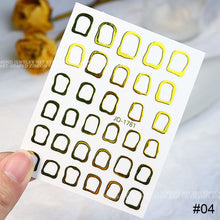 Load image into Gallery viewer, Nail Stamping Stickers Simple Laser Gold Edge Hollow Nail Stickers DIY Nail Art Decoration Manicure Accessories
