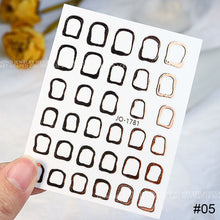 Load image into Gallery viewer, Nail Stamping Stickers Simple Laser Gold Edge Hollow Nail Stickers DIY Nail Art Decoration Manicure Accessories
