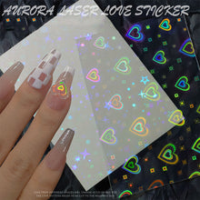 Load image into Gallery viewer, Aurora Laser Nail Stickers Versatile Star Laser Nail Stickers Nail Art Decoration Manicure Accessories
