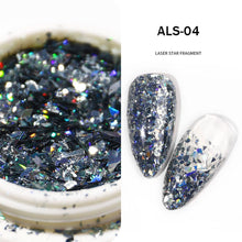 Load image into Gallery viewer, Irregular Laser Star Fragment Sequin Nail Stickers Flash Symphony Manicure Decoration DIY Nail Art Accessories
