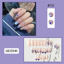 Load image into Gallery viewer, 24pcs/set Fashion Multicolor Nail Patches Fake Nail Pieces Removable Fake Nails Nail Art Accessories
