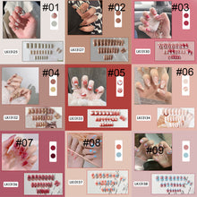 Load image into Gallery viewer, 24pcs/set Fashion Multicolor Nail Patches Fake Nail Pieces Removable Fake Nails Nail Art Accessories
