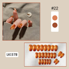 Load image into Gallery viewer, 24pcs/set Multicolor Nail Pieces Fake Nail Patches Removable Fake Nails Extension Nail Art Accessories
