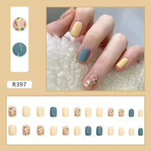 Load image into Gallery viewer, 24pcs/set Cute Nail Patches Multicolor Fake Nail Pieces Removable Fake Nails Extension Nail Art Accessories
