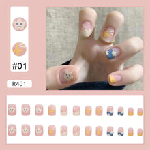 Load image into Gallery viewer, 24pcs/set Fashion Multicolor Nail Pieces Cute Fake Nail Patches Removable Fake Nails Extensions Nail Art Accessories
