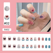 Load image into Gallery viewer, 24pcs/set Fashion Multicolor Nail Pieces Cute Fake Nail Patches Removable Fake Nails Extensions Nail Art Accessories
