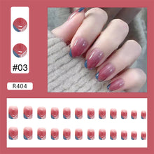 Load image into Gallery viewer, 24pcs/set Fashion Multicolor Nail Pieces Cute Fake Nail Patches Removable Fake Nails Extensions Nail Art Accessories
