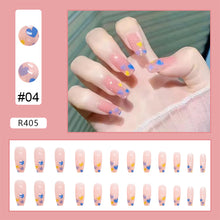Load image into Gallery viewer, 24pcs/set Fashion Multicolor Nail Pieces Cute Fake Nail Patches Removable Fake Nails Extensions Nail Art Accessories
