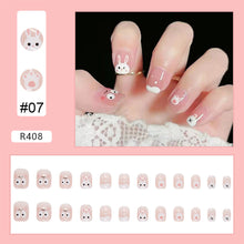 Load image into Gallery viewer, 24pcs/set Fashion Multicolor Nail Pieces Cute Fake Nail Patches Removable Fake Nails Extensions Nail Art Accessories

