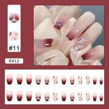 Load image into Gallery viewer, 24pcs/set Fashion Multicolor Nail Pieces Cute Fake Nail Patches Removable Fake Nails Extensions Nail Art Accessories

