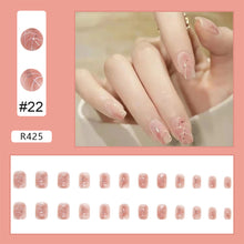 Load image into Gallery viewer, 24pcs/set Fashion Multicolor Nail Pieces Cute Fake Nail Patches Removable Fake Nails Extensions Nail Art Accessories
