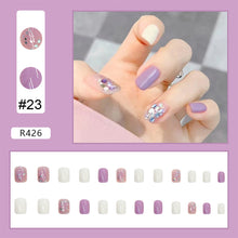 Load image into Gallery viewer, 24pcs/set Fashion Multicolor Nail Pieces Cute Fake Nail Patches Removable Fake Nails Extensions Nail Art Accessories
