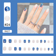 Load image into Gallery viewer, 24pcs/set Fashion Multicolor Nail Pieces Cute Fake Nail Patches Removable Fake Nails Extensions Nail Art Accessories
