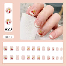 Load image into Gallery viewer, 24pcs/set Fashion Multicolor Nail Pieces Cute Fake Nail Patches Removable Fake Nails Extensions Nail Art Accessories
