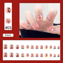 Load image into Gallery viewer, 24pcs/set Small Fresh Nail Patches Multicolor Nail Pieces Removable Fake Nails Extensions Nail Art Accessories
