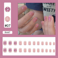 Load image into Gallery viewer, 24pcs/set Small Fresh Nail Patches Multicolor Nail Pieces Removable Fake Nails Extensions Nail Art Accessories
