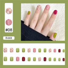 Load image into Gallery viewer, 24pcs/set Small Fresh Nail Patches Multicolor Nail Pieces Removable Fake Nails Extensions Nail Art Accessories
