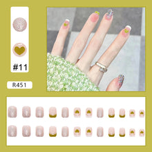 Load image into Gallery viewer, 24pcs/set Small Fresh Nail Patches Multicolor Nail Pieces Removable Fake Nails Extensions Nail Art Accessories
