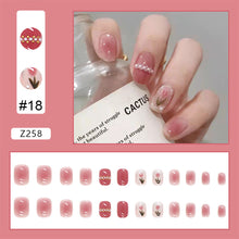 Load image into Gallery viewer, 24pcs/set Fashion Nail Patches Multicolor Nail Pieces Removable Fake Nails Extensions Nail Art Accessories
