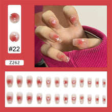 Load image into Gallery viewer, 24pcs/set Fashion Nail Patches Multicolor Nail Pieces Removable Fake Nails Extensions Nail Art Accessories
