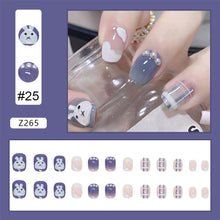 Load image into Gallery viewer, 24pcs/set Fashion Nail Patches Multicolor Nail Pieces Removable Fake Nails Extensions Nail Art Accessories
