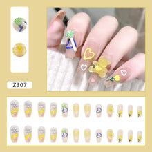Load image into Gallery viewer, 24pcs/set Nail Patches Popular Multicolor Nail Pieces Removable Fake Nails Extensions Nail Art Accessories
