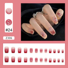 Load image into Gallery viewer, 24pcs/set Nail Patches Popular Multicolor Nail Pieces Removable Fake Nails Extensions Nail Art Accessories
